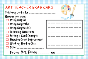 Art Teacher Brag Card; Notepad Edition