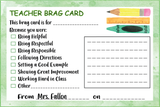 Teacher Brag Card Notepad Edition