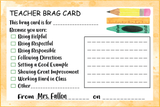 Teacher Brag Card Notepad Edition