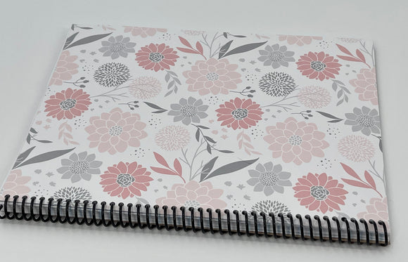 Pink & Grey Floral Notebook