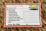 Teacher Brag Card Notepad Edition